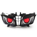 024 Red Demon Eye Optical Fiber Headlight Hid Headlamp Honda Cbr600Rr 2013 2014 2015 2016